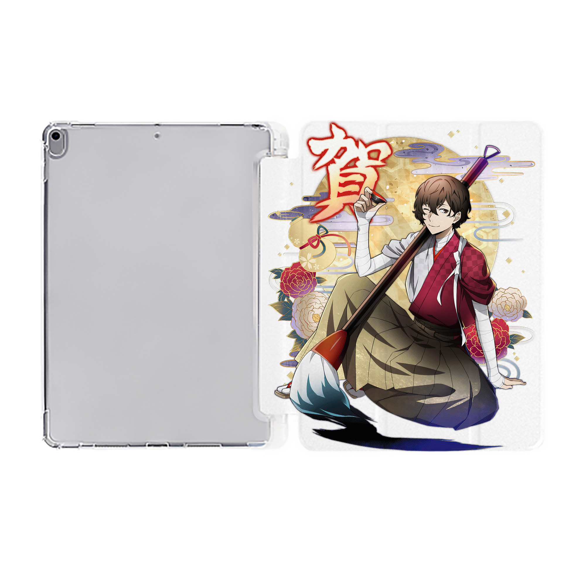 （画像用） 文豪ストレイドッグス Bungo Stray Dogs IPad ケース ペン収納付き 三つ折りスタンド PUレザー×シリコン 対応機種9.5/10.5/10.9インチ